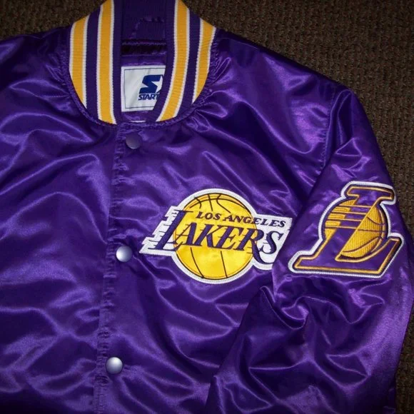LOS ANGELES LAKERS Starter Snap Down Jacket PURPLE (polyfilled)XL 2X